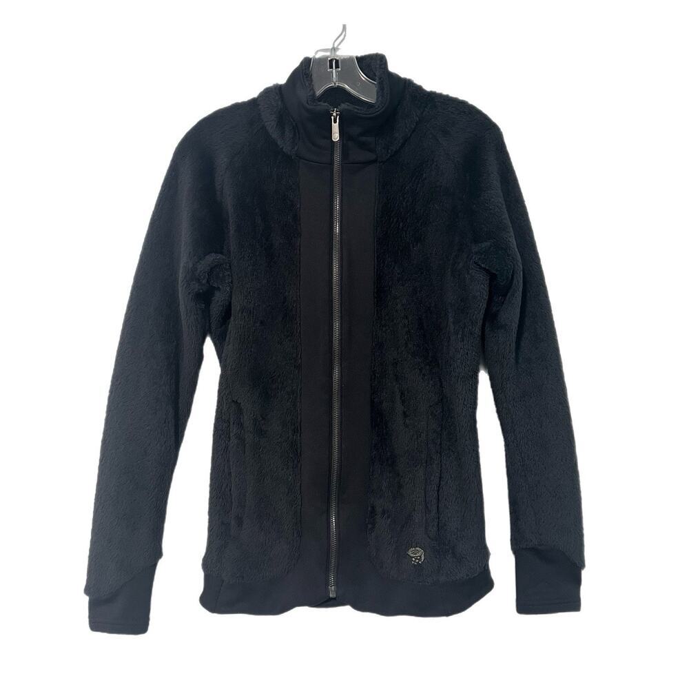 Mountain Hardwear Fur Jacket Womens M Black Full Zip Sherpa Polartec Thermal Pro